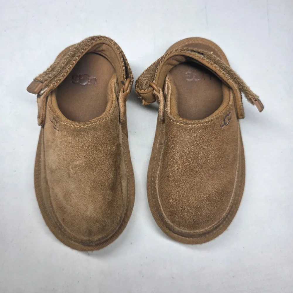 UGG GoldenGlow Toddler Sandals Chestnut Suede Strap Shoes 1159770T Size 8